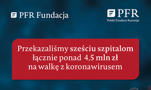 Fundacja PFR przekazuje ponad 4,5 mln złotych na walkę z koronawirusem