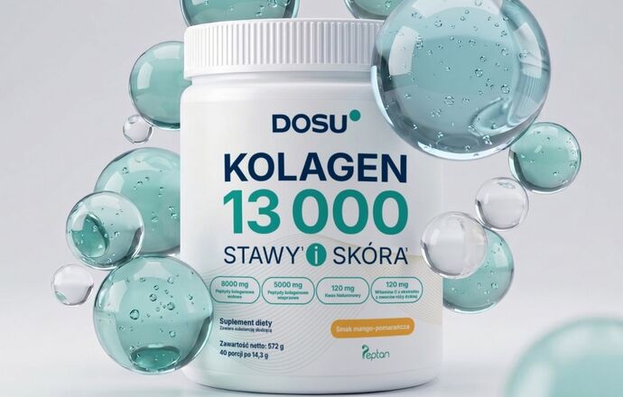 Aż 2 rodzaje peptydów kolagenowych PEPTAN® w formule DOSU